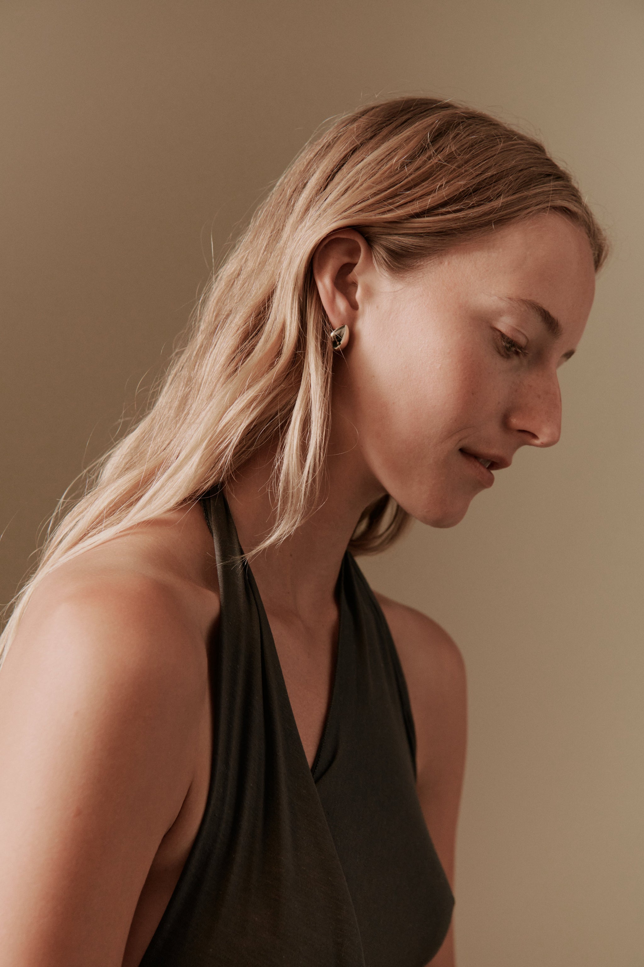 Hannah Teardrop single stud in 14K recycled gold vermeil, view 2
