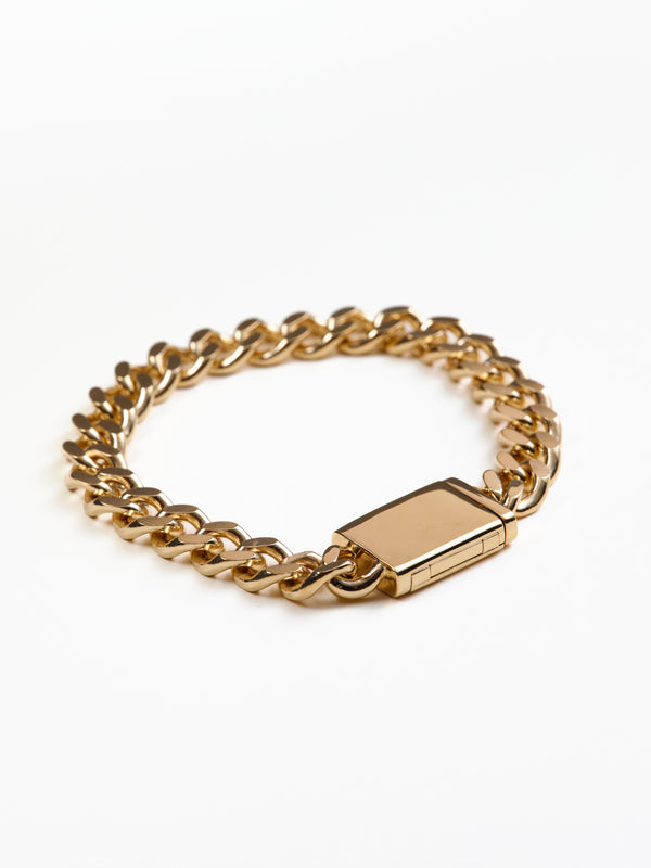 Ezra Oversized Curb Chain Bracelet in 14k recycled gold vermeil