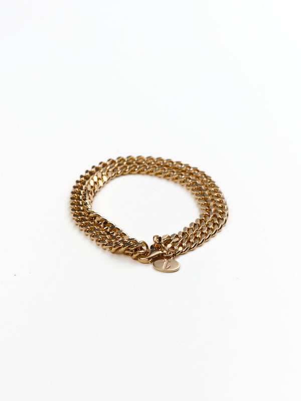 Olive Double Chain Bracelet in 14k recycled gold vermeil