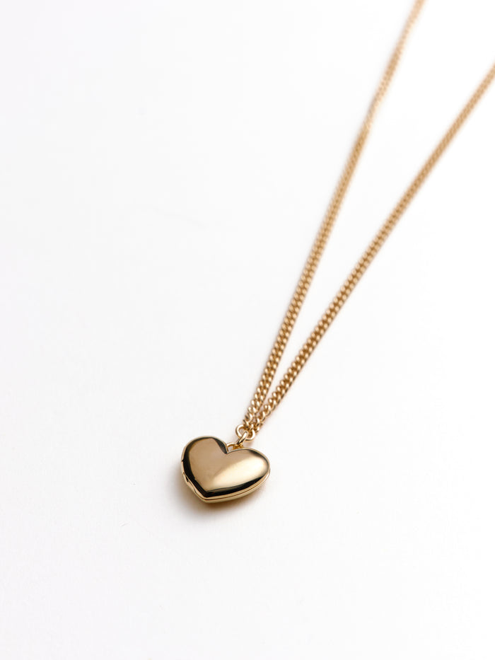 Bowie Heart Locket in 14k recycled gold vermeil