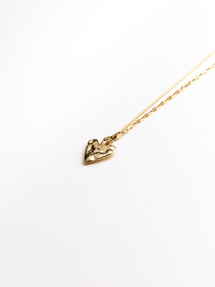 Jessie Beaten Heart Necklace in 14k recycled gold vermeil