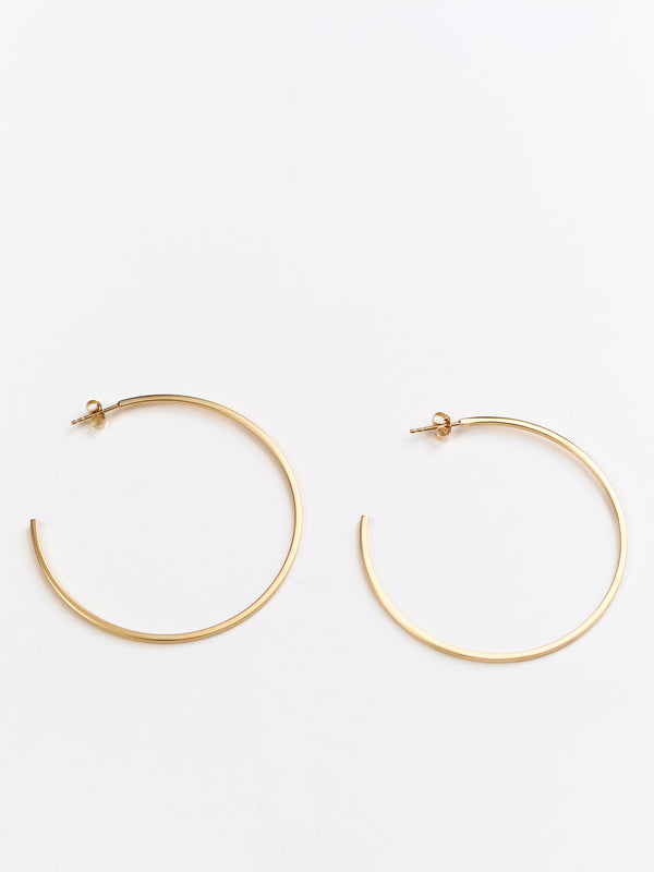 Maddie Large Thin Hoop Earrings in 14k recycled gold vermeil