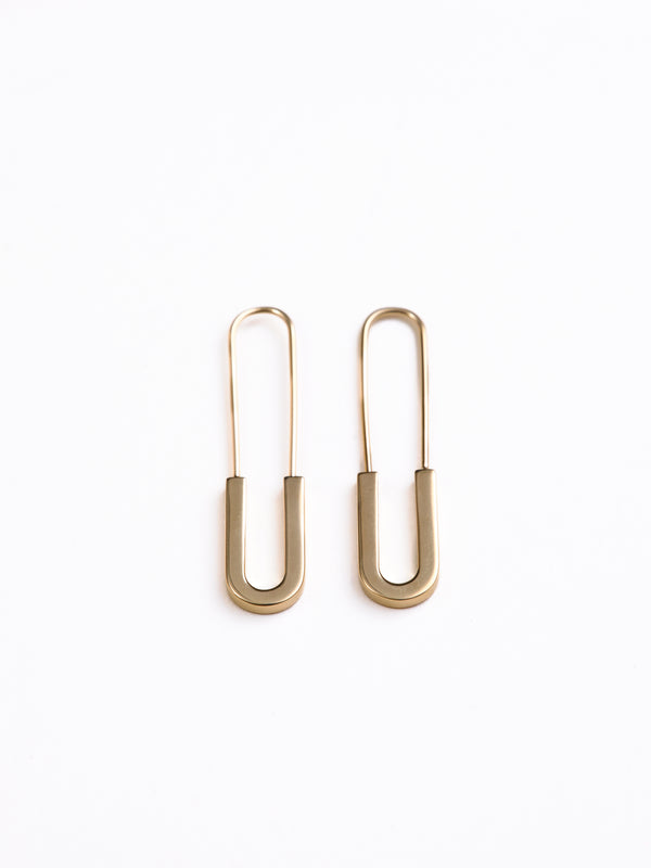 Theo Paper Clip Earrings in 14k recycled gold vermeil