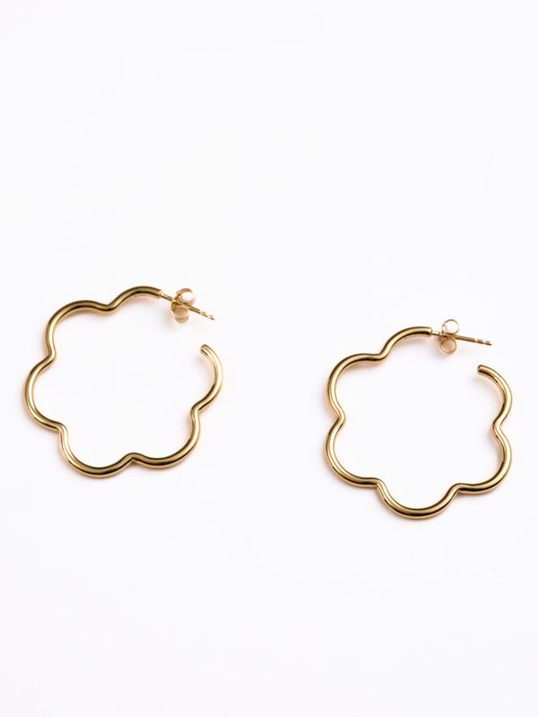 Kirby Flower Hoops in 14k recycled gold vermeil