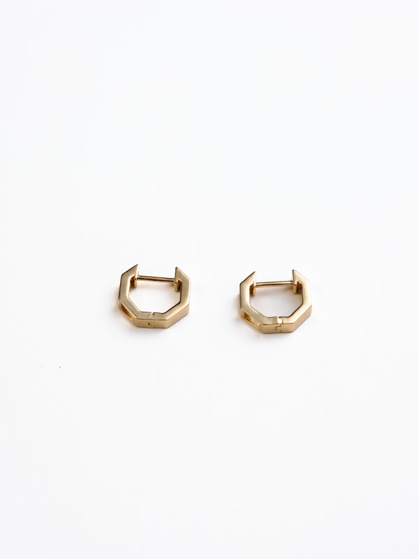 Cooper Octagon Huggie (Single) in 14k recycled gold vermeil