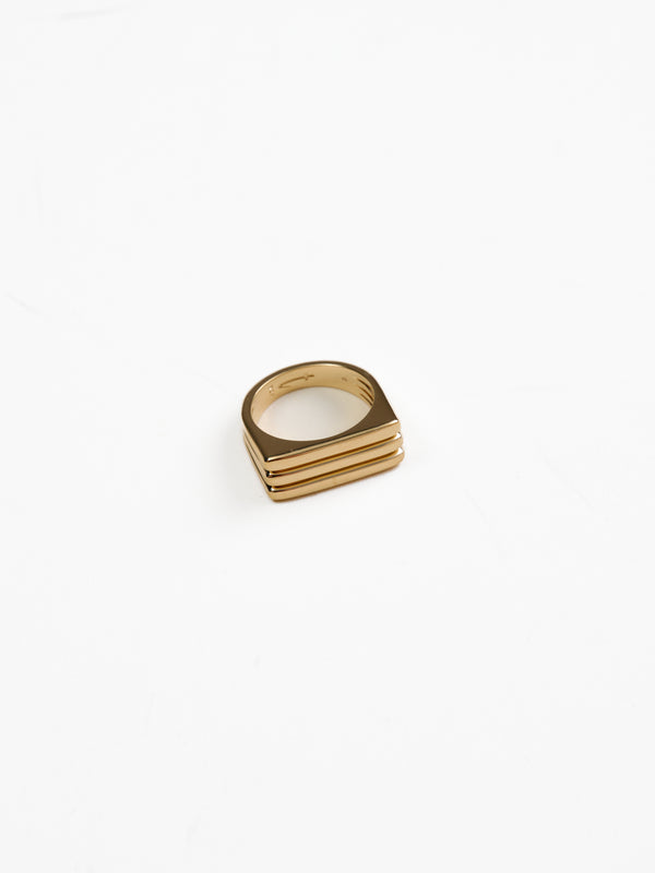 Austin Square Pinky Ring in 14k recycled gold vermeil