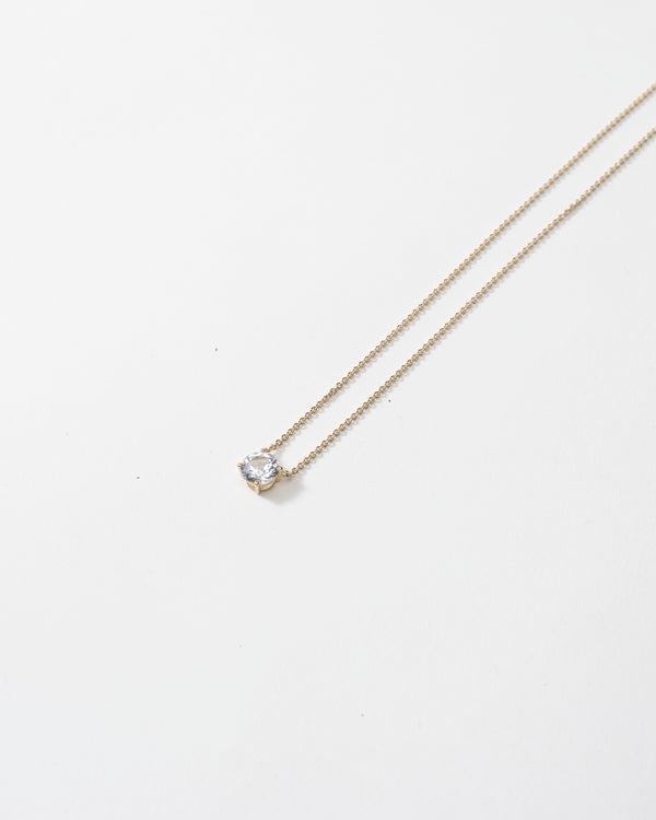 Camille Solitaire Necklace in 14k recycled gold vermeil