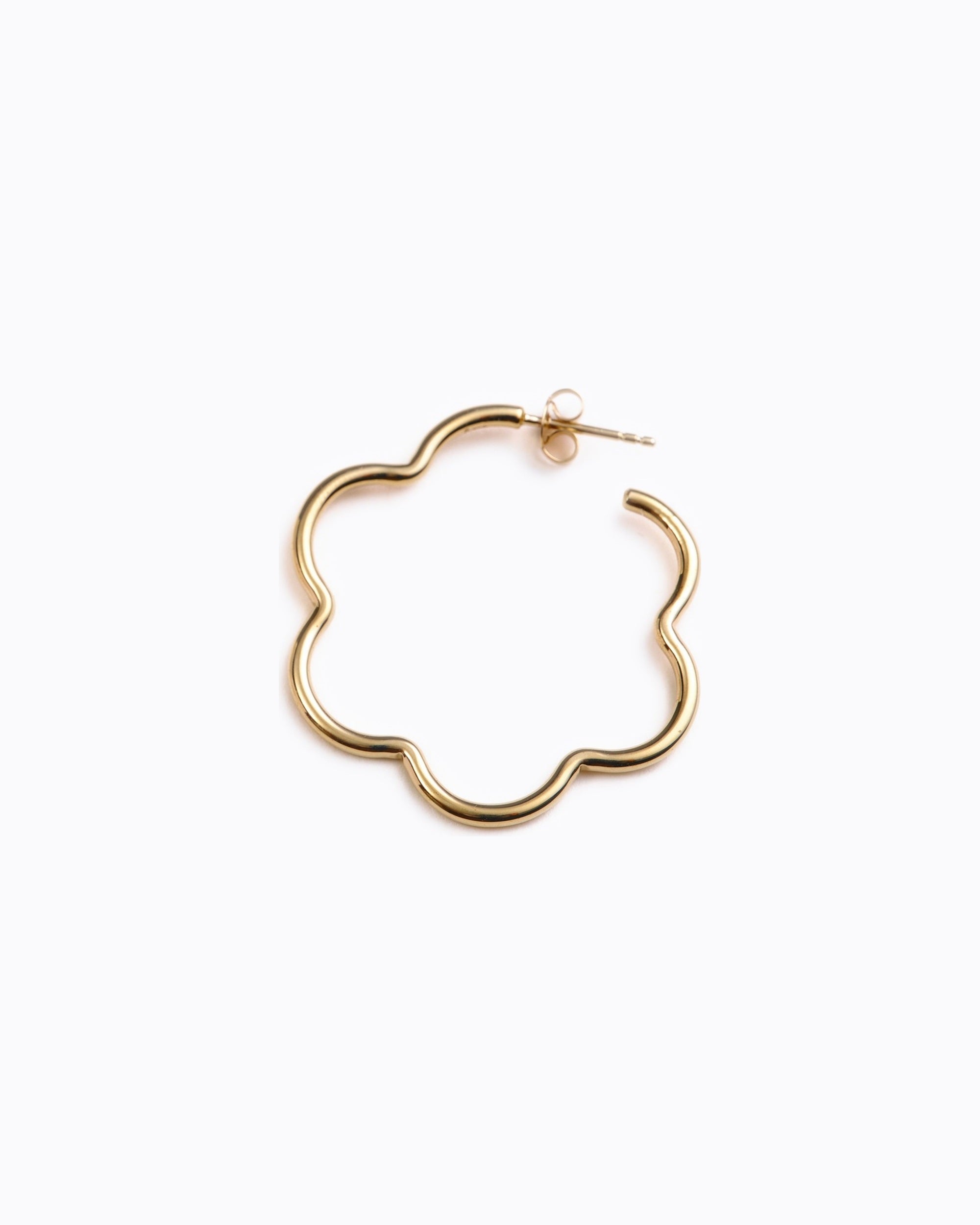 Kirby Flower single hoop in 14K recycled gold vermeil