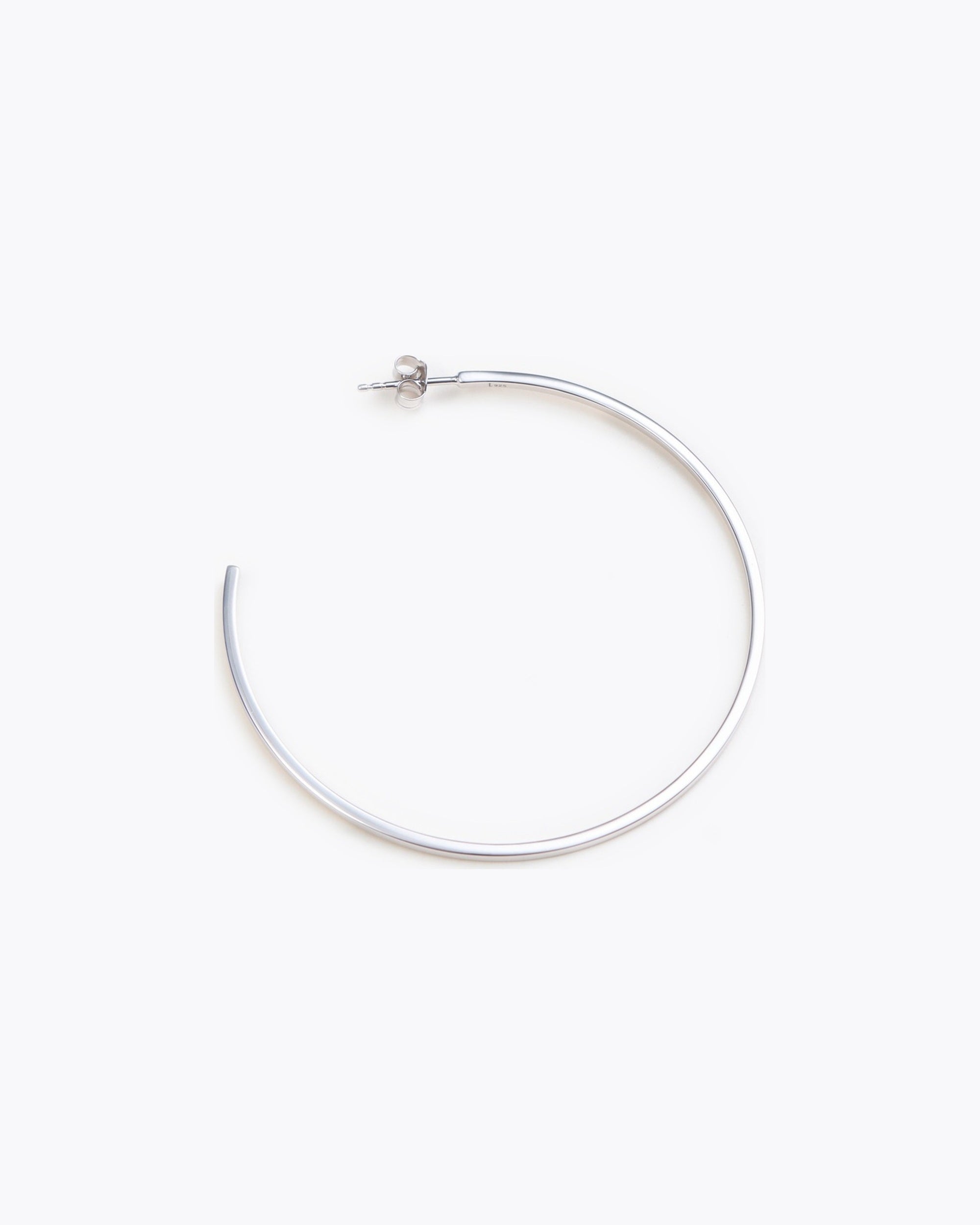 Maddie Large Thin single hoop in 925 recycled sterling silver