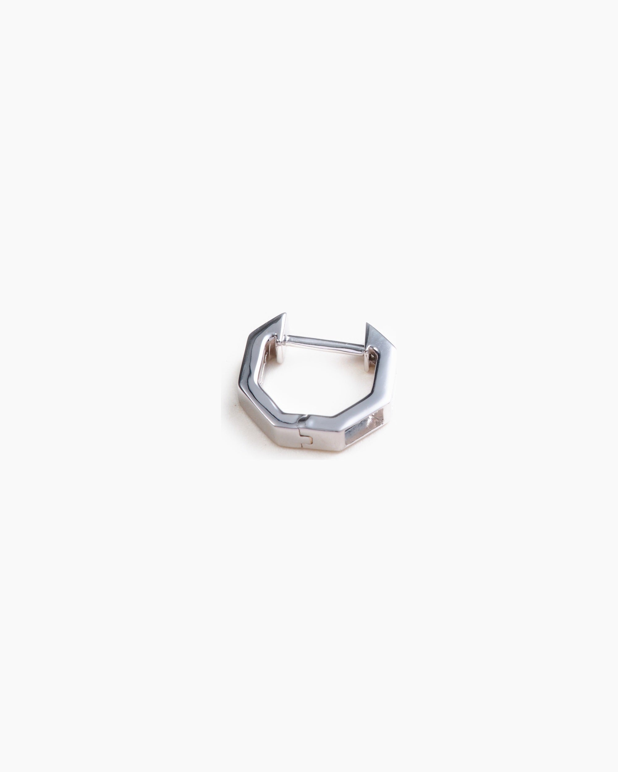 Cooper Octagon single huggie in 925 recycled sterling silver